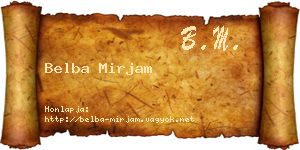 Belba Mirjam névjegykártya